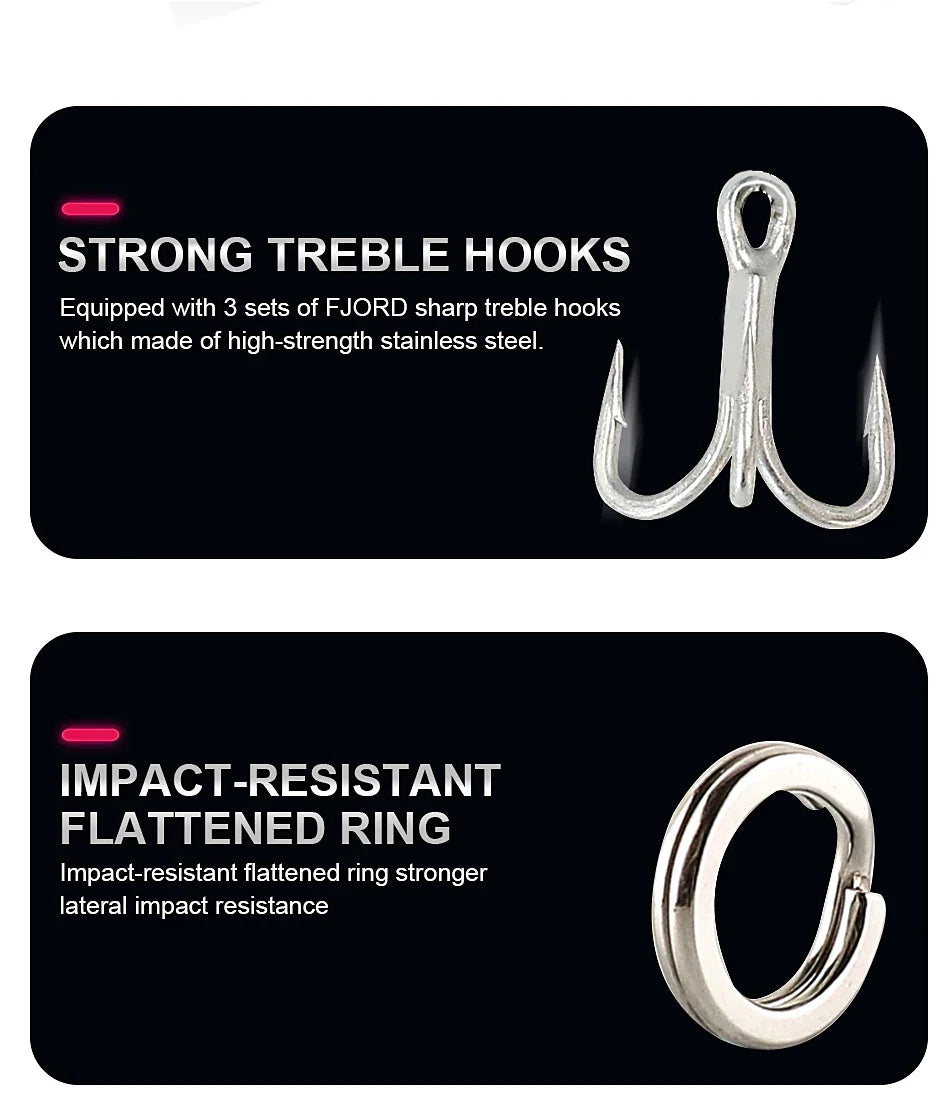 FJORD Heavy Sinking Minnow Fishing Lures – 110S 37g, 90S 29g, 70S 17g Saltwater & Freshwater Jerkbait