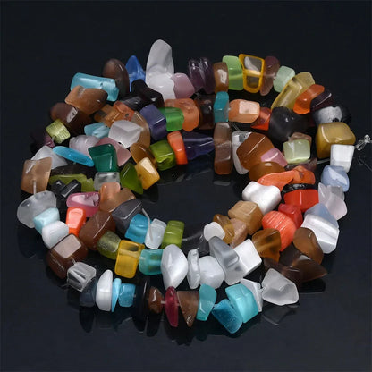 16 Inch Natural Stone Chip Beads - 5-8mm Irregular Crystal Agate Gravel Beads for DIY Bracelets & Jewelry Making