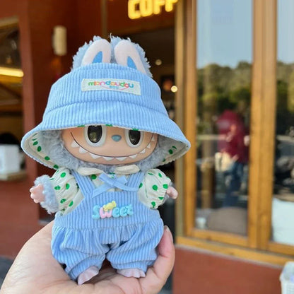 Mini Plush Doll Clothes – Kpop EXO Labubu Idol V1 V2 Circle Smile Shirt Outfit & Accessories Gift