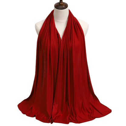 Women's Modal Cotton Jersey Hijab - Soft Solid Color Muslim Headscarf for Ramadan & Everyday Wear