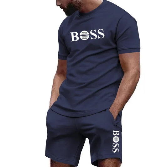 Men's 2-Piece Sportswear Set – Short-Sleeve T-Shirt & Pants for Running & Fitness, Summer 2024 Deal
