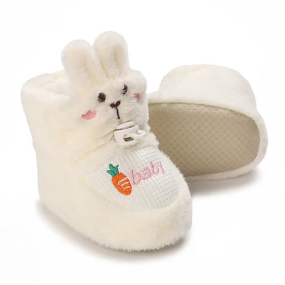 Infant Pre-Walker Shoes - Soft Plush Bunny & Bear Winter Booties for Babies 0–1 Year
