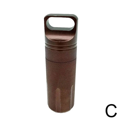 Aluminum Alloy Airtight Pill Container — Portable Waterproof EDC Single-Chamber Capsule Holder & Medicine Case