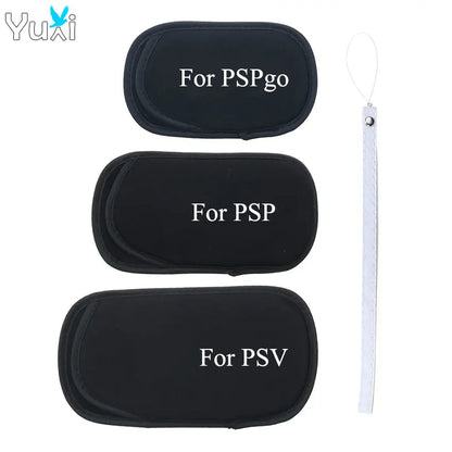 YuXi Soft Protective Carrying Case for PSP 1000/2000/3000 — Storage Pouch with Hand Wrist Lanyard for PSV & PSP Go Console