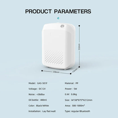 Electric Fragrance Diffuser - Wall-Hanging Aromatic Oil Air Freshener Machine for Home & Hotel