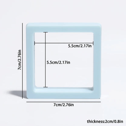 Black 3D Floating Display Case Frame – Free-Stand Suspension Membrane Jewelry Storage Box for Rings, Earrings & Necklaces