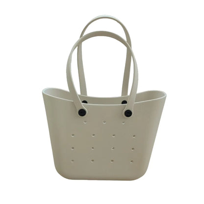 Fashion EVA Molded Beach Bag – Multi-Functional Women’s Shopping & Makeup Storage Tote, Trendy Plastic Waterproof Handbag