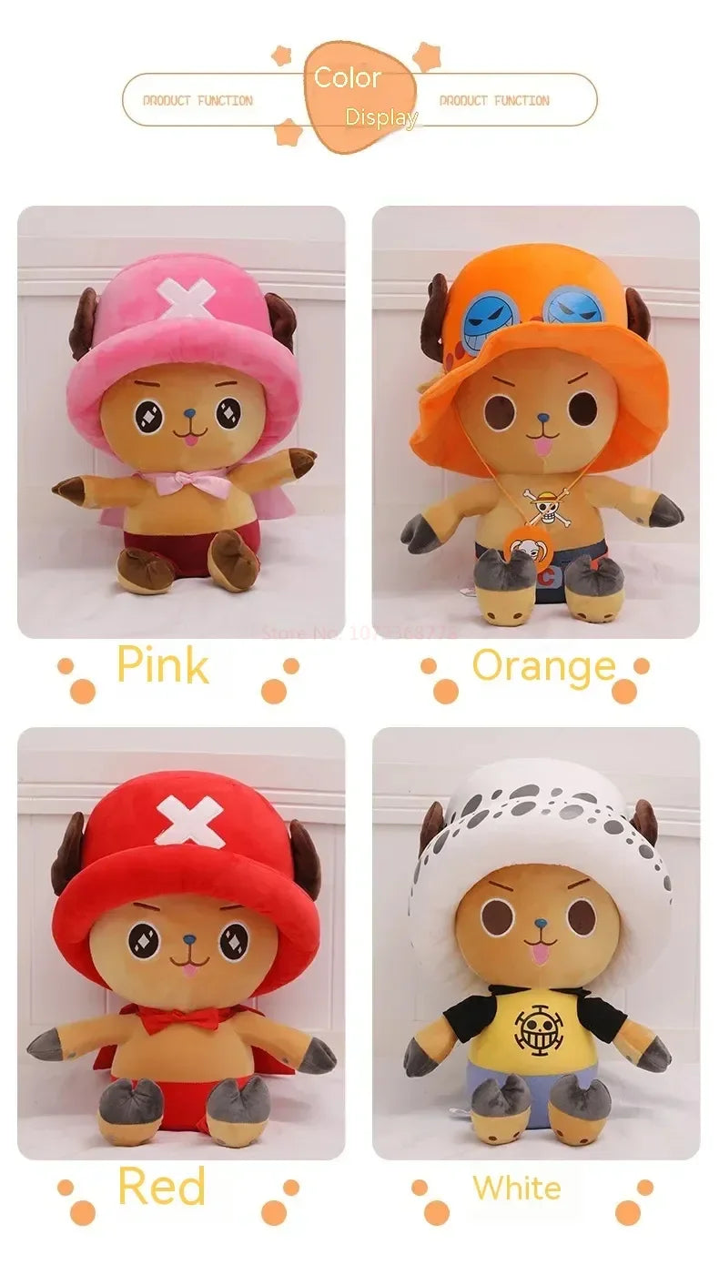 One-Piece Anime Plush — Monkey D. Luffy & Tony Chopper Stuffed Doll, 35–70cm, Sleeping Pillow Toy Gift