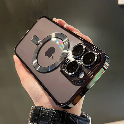 Luxury Plating MagSafe Wireless Charging Case — Clear Soft Magnetic Silicone Cover for iPhone 12–17 Pro/Max/Plus/16E