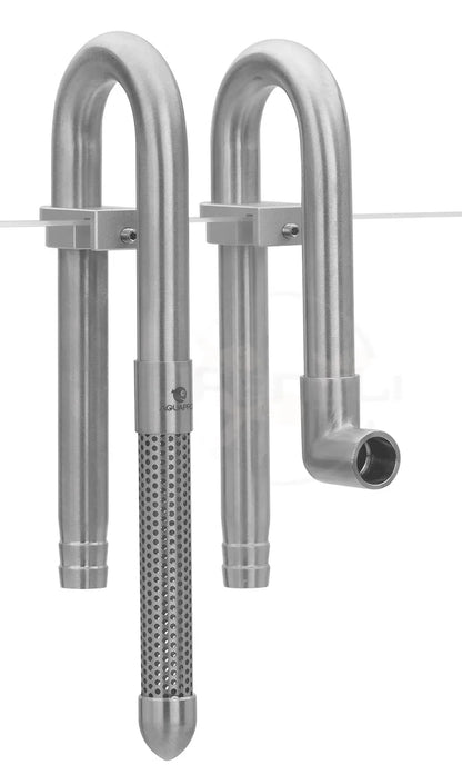 AQUAPRO Mini Stainless Steel Skimmer – Inlet & Outlet Pipes for Aquarium Fish Tanks, Filtro Accessories