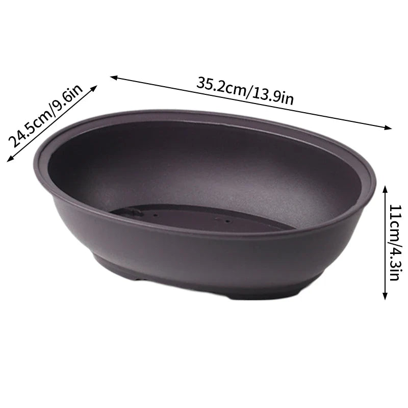Purple Clay Succulent Plant Pots – Outdoor Garden Bonsai Planters, Rectangular & Square