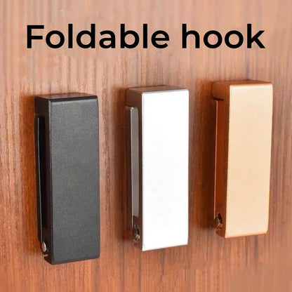 Folding Wall Door Hooks - Rustproof Towel and Coat Hangers, Aluminum Alloy, Foldable Single Hook for Kitchen, Bathroom, and More