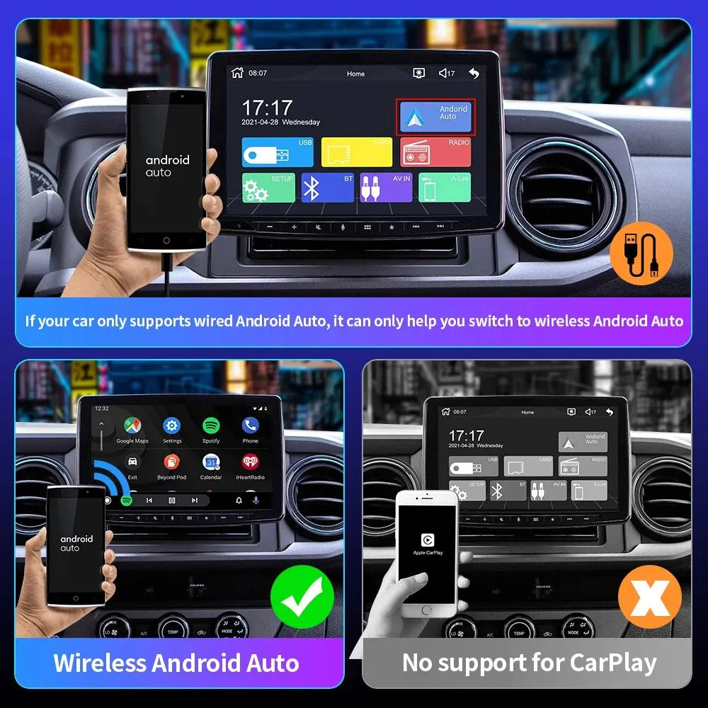 EKIY NEW Mini Carplay Wireless - Compatible with Toyota, Mazda, Nissan, Camry, Suzuki, Subaru, Citroen, Audi, Mercedes, Kia, Ford, Opel - iOS15 Support - Spotify & Bluetooth Integration