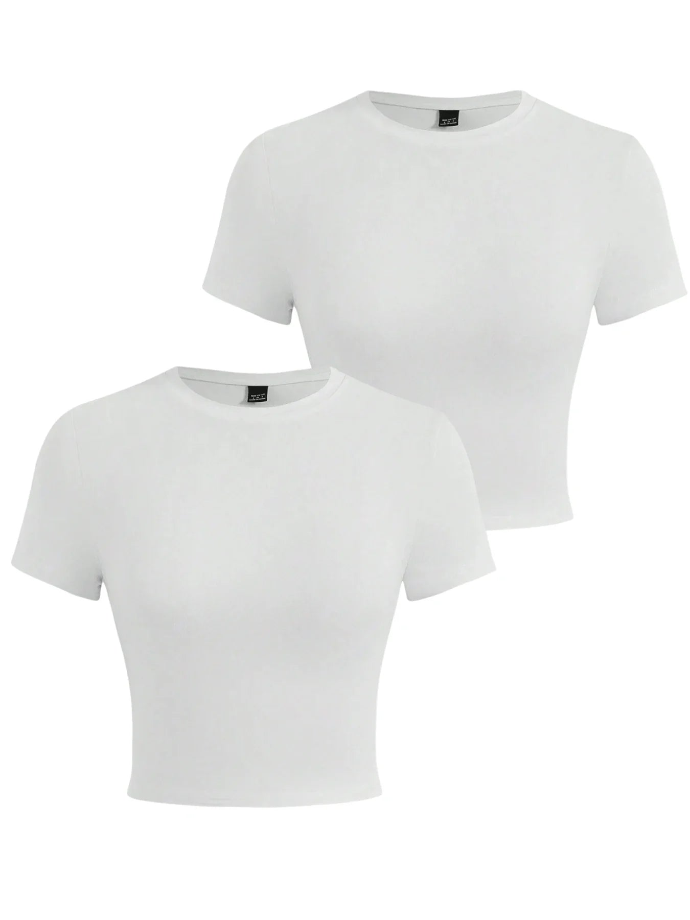 Y2K Women’s Solid Cotton Crop Top – Short Sleeve, High-Elastic O-Neck T-Shirt for Summer Streetwear & Sporty Fashion