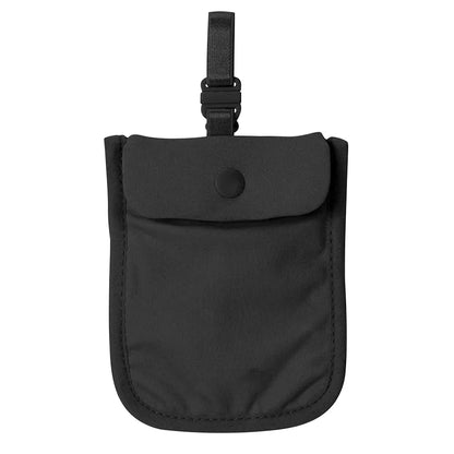 Women’s Hidden Bra Wallet – Solid Color Travel Money Belt Pouch with Flap Clasp Cotton Pocket