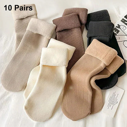 5/10/20 Pairs Women’s Winter Warm Socks — Thick Thermal Cashmere Wool Short Socks for Boots & Home