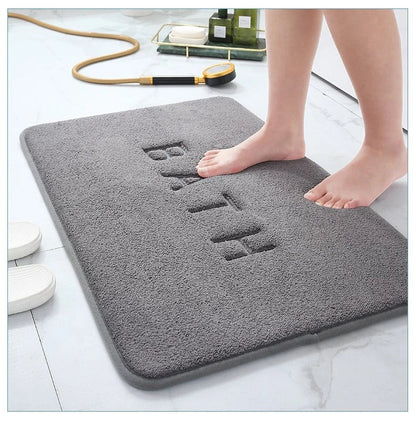 Anti-Slip Faux Cashmere Memory Foam Carpet – Super Absorbent Coral Fleece Floor Mat for Kitchen, Living Room & Bathroom