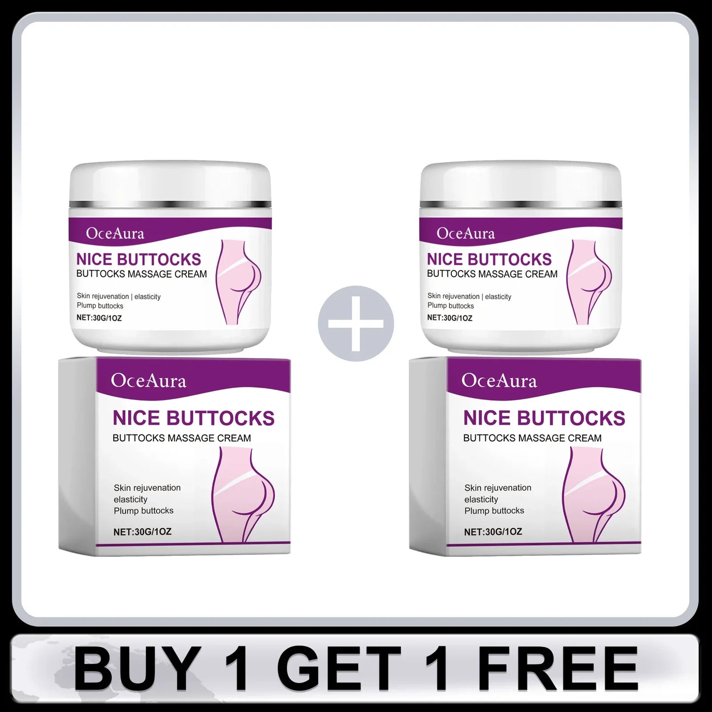 Hip Firming Cream – Skin Tightening & Lifting Body Care, Helps Improve Sagging, Firming Moisturizer for Smooth & Toned Silhouette