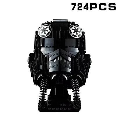 MOC Space Wars Helmet Building Blocks — Stormtrooper & Vader Fighter Model Bricks Toy, Birthday & Xmas Gift for Kids, Home Decor