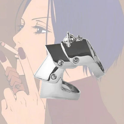 Anime Oosaki Nana Cosplay Metal Armor Ring – Rock Punk Style Movable Joint Jewelry for Unisex Gift