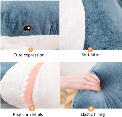 Soft Shark Plush Toy – Stuffed Sea Animal Pillow for Kids Birthday & Party Gift