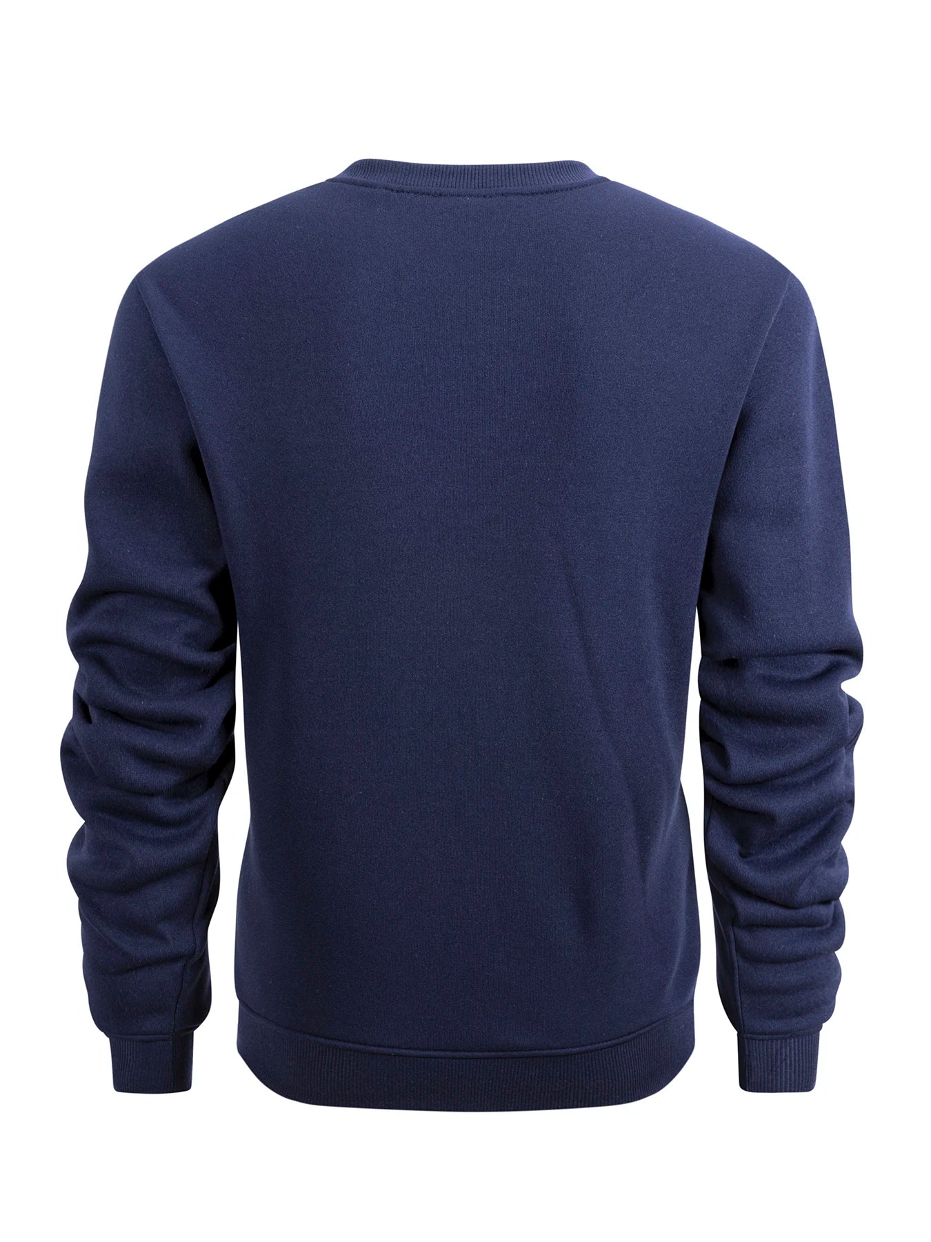 Men’s Crew Neck Sweatshirt — Solid Color Casual Long Sleeve Pullover for Spring Outdoor Sportswear