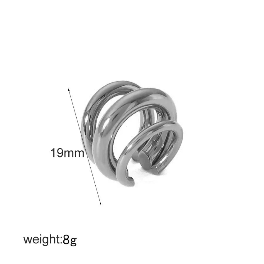 18K Gold Stainless Steel Multilayer Ear Clip – Waterproof Fashionable Women’s Jewelry Gift