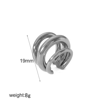 18K Gold Stainless Steel Multilayer Ear Clip – Waterproof Fashionable Women’s Jewelry Gift