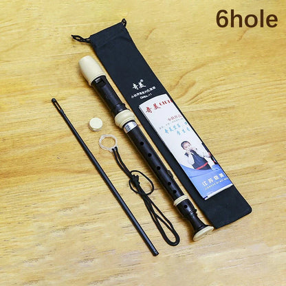 Professional 8-Hole Treble Flute – Soprano Recorder Clarinet, Adjustable, Food-Grade ABS, Non-Toxic Black Sound