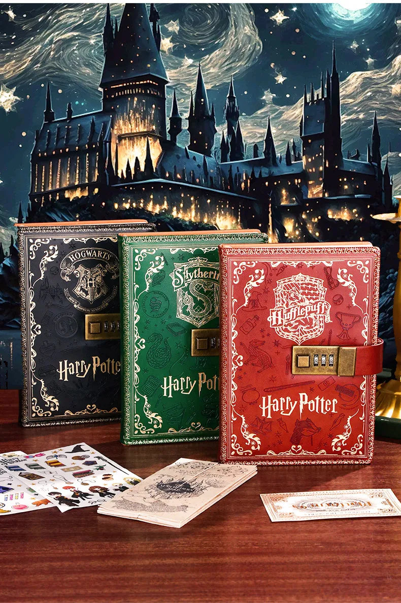 2024 New Harry Potter Four Academy Retro Notebook - A5 Cartoon Log Writing Book, Color Pages, Student & Birthday Gift