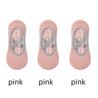Women’s Anti-Slip Yoga Socks 1–3 Pairs – Silicone Grip Ballet Pilates Backless Breathable Sport Socks for Fitness & Dance