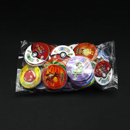 100/160pcs Pokemon Tazos – 1st & 2nd Generation 3D Round and Square Collector Cards, Album Trainer Pogs for Cheetos Chipitaps