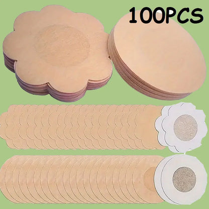 30/50/100PCS Nipple Stickers – Adhesive Chest Bra Pads, Boob Sticky Pads & Breast Nipple Covers for Pantyhose (NYP01)