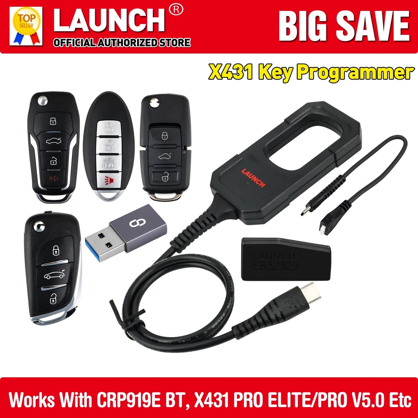 Launch X431 Key Programmer – Super Chip Universal Remote & Smart Key Maker for X-431 IMMO Elite, IMMO Plus & PAD V