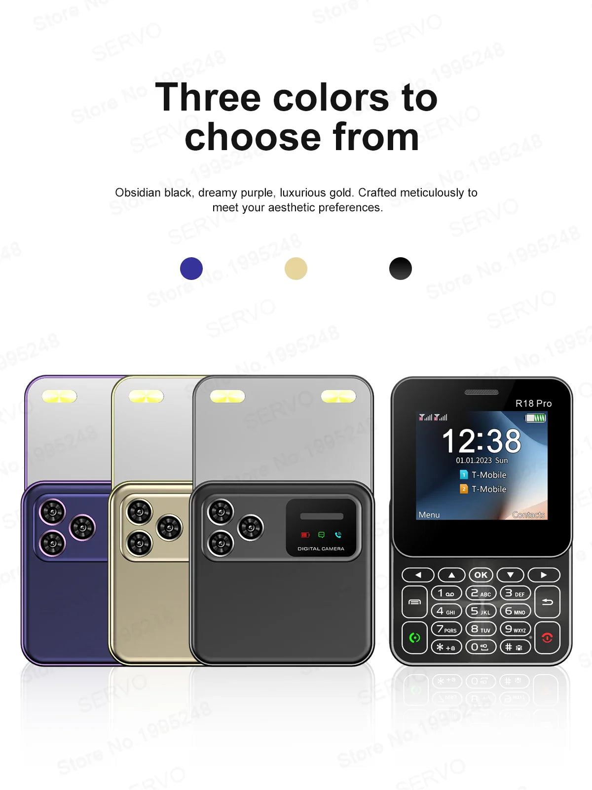 2024 NEW SERVO R18Pro Mini Mobile Phone – 2.4" Rotating Screen, Button Slider, Flashlight, Magic Voice, Dual SIM Standby