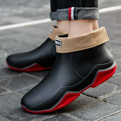 New Waterproof Rain Shoes for Women & Men – Ankle Rain Boots, Anti-Slip, Wear-Resistant, Plush for Summer & Winter