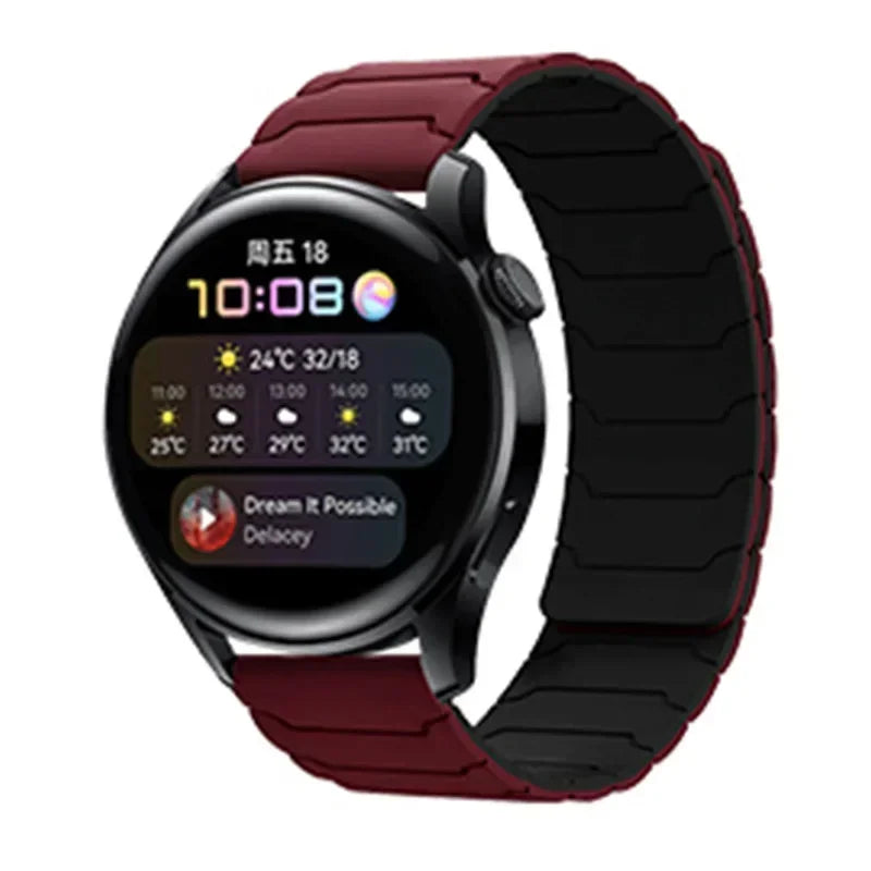 22mm Magnetic Silicone Watch Strap – Replacement Sport Wristband for OnePlus Watch 3/2R/2 & OPPO Watch X/X2/4 Pro 46mm Band