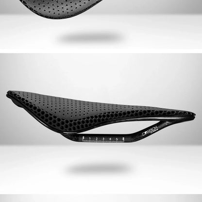 RYET Ultra Full Carbon 3D Printed Bike Saddle — 145mm Lightweight MTB Seat with High Modulus Carbon Fiber Base