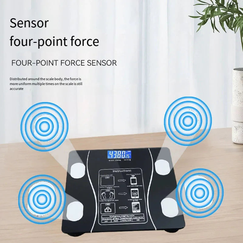 LED Smart Body Fat Scale — Bluetooth Digital Weight & Body Composition Scale with App Sync for Weight Loss