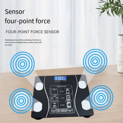 LED Smart Body Fat Scale — Bluetooth Digital Weight & Body Composition Scale with App Sync for Weight Loss