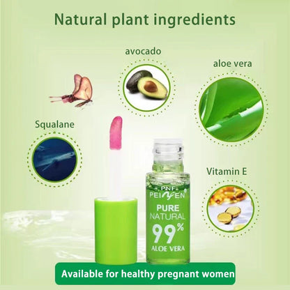 Natural Aloe Essence Lip Gloss – Moisturizing, Color-Changing, Waterproof & Long-Lasting Lip Care Lipstick