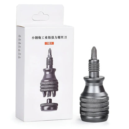 Mini Titanium Screwdriver Set — 7-in-1 Magnetic 1/4" S2 Alloy Steel Drill Bit EDC Repair Tool