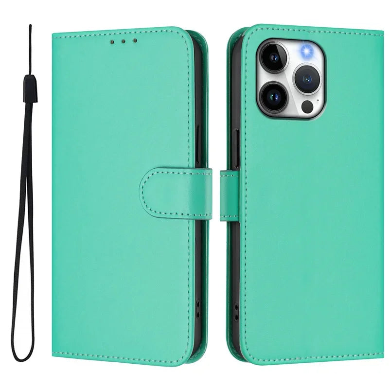 iPhone 16 Series Wallet Leather Flip Case – Protective Cover for 16, 16 Pro, 16 Pro Max & 16 Plus