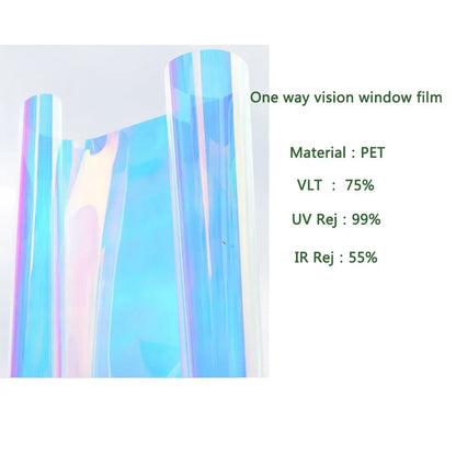 Iridescent Window Film - 2/3/5 Meter PVC Transparent Rainbow Color Glass Vinyl, Holographic Glossy Colorful Window Tint for Home