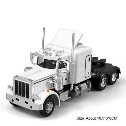 1:50 Diecast Transport Truck Model — Alloy Container Trailer with Doors, Light & Sound, Miniature Toy Gift for Kids