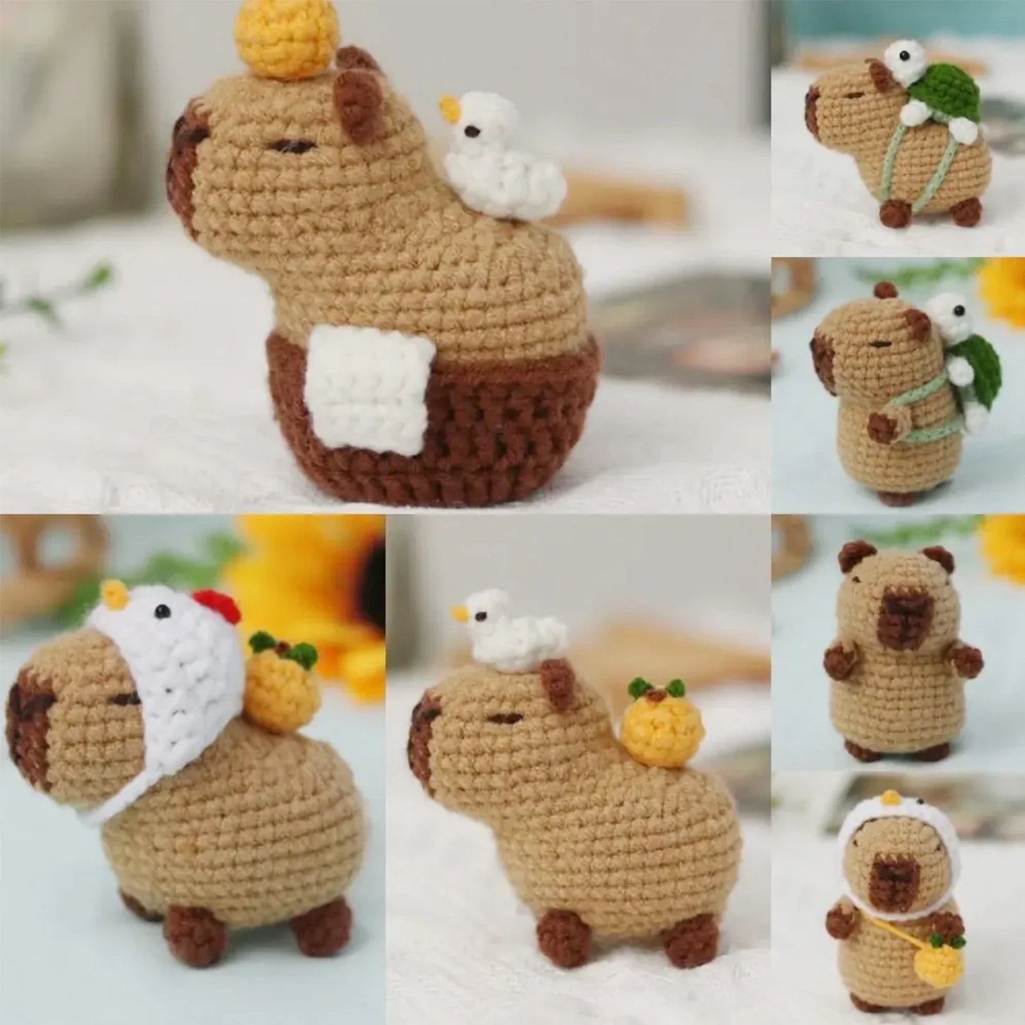 Capybara Crochet Kit – Cute Animal Crochet Set for Beginners, Perfect Christmas Gift for Craft Lovers