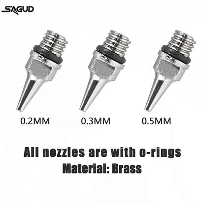 Airbrush Nozzle & Needle Replacement Kit – 0.2/0.3/0.5mm Repair Accessories for Various Airbrush Models