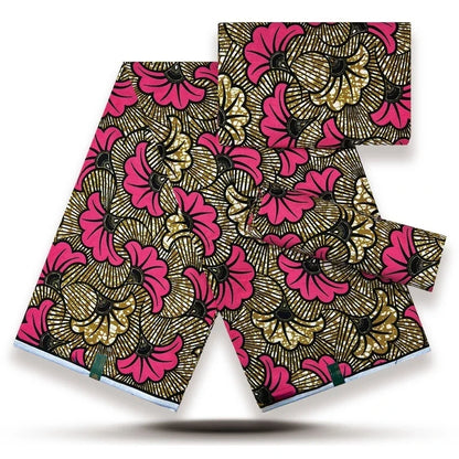 African Wax Print Fabric - 100% Cotton Nigerian Ankara Batik Material for Women’s Dresses
