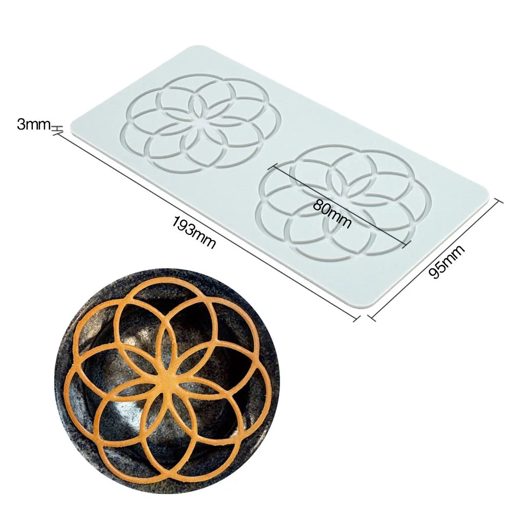 Various Leaves & Geometric Flower Silicone Cake Lace Mold — Cake Decorating Border Tool for Baking