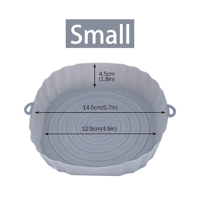 Reusable Air Fryer Silicone Pot & Baking Tray – 1/2/3PCS Basket for Pizza, Fried Chicken, Grill & Kitchen Use
